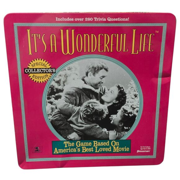 Its a Wonderful Life Game Board Trivia Americas Best Loved Movie Collectible Tin - Picture 1 of 6